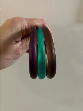 Set of Three Alexis Bittar Bangle Bracelets  with duster bag